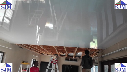 Start to install top layer ceiling